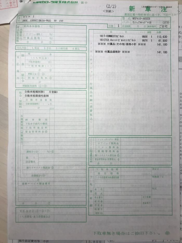 トヨタ ヤリス Z 契約総額