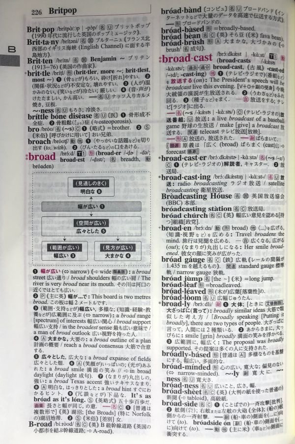 コンパスローズ英和辞典 紙面