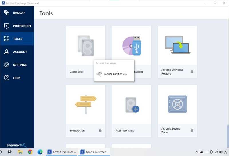 Acronis True Image for Sabrent Clone Disk