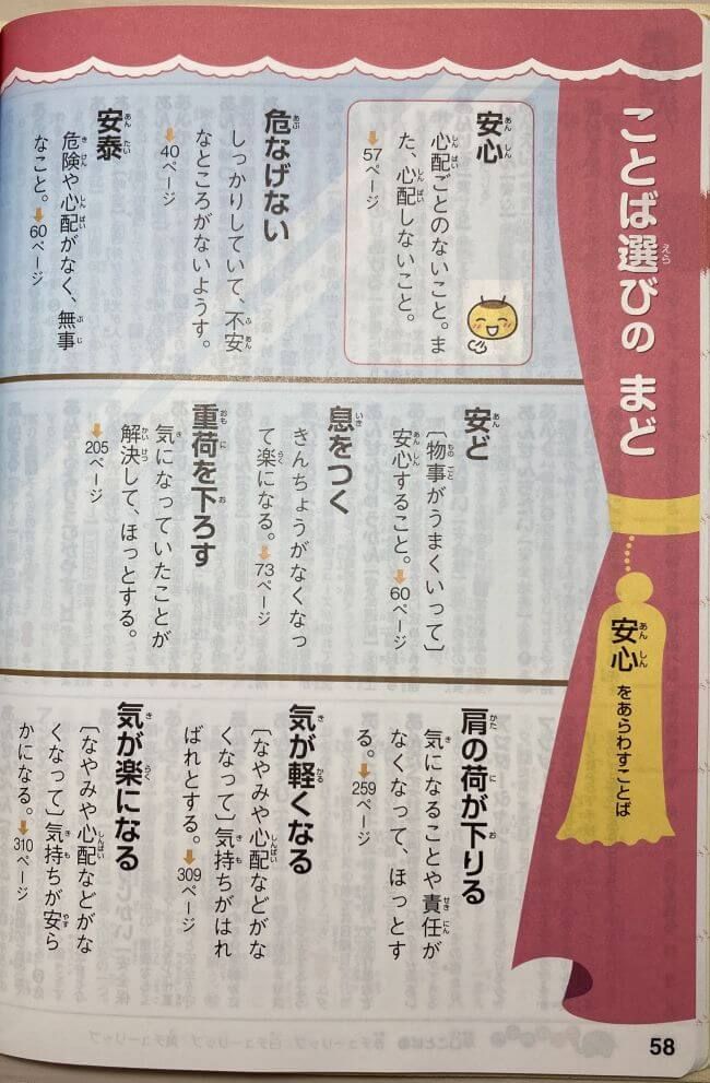 新レインボー小学国語辞典の紙面