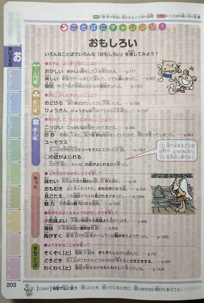 チャレンジ小学国語辞典の紙面