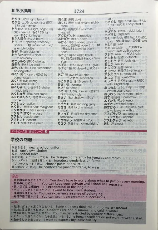 ライトハウス英和辞典の紙面