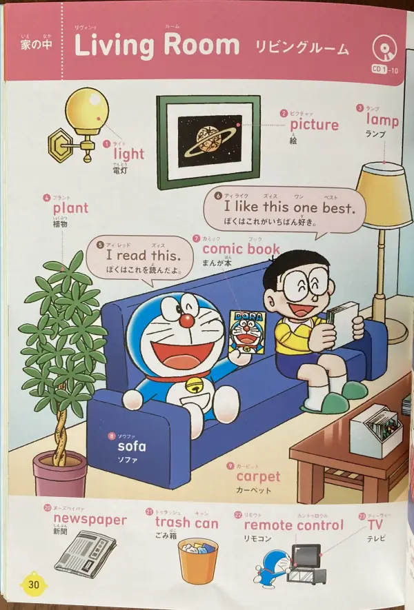 ドラえもんはじめての英語図鑑の紙面